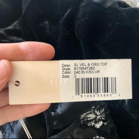 Rebecca Taylor - Black velvet organza top - Picture 4 of 5